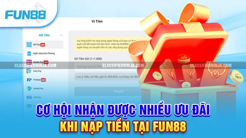 Nạp Tiền Fun88 - Từ A - Z Giao Dịch An Toàn, Miễn Phí 1 Cơ hội nhận được nhiều ưu đãi khi nạp tiền tại Fun88